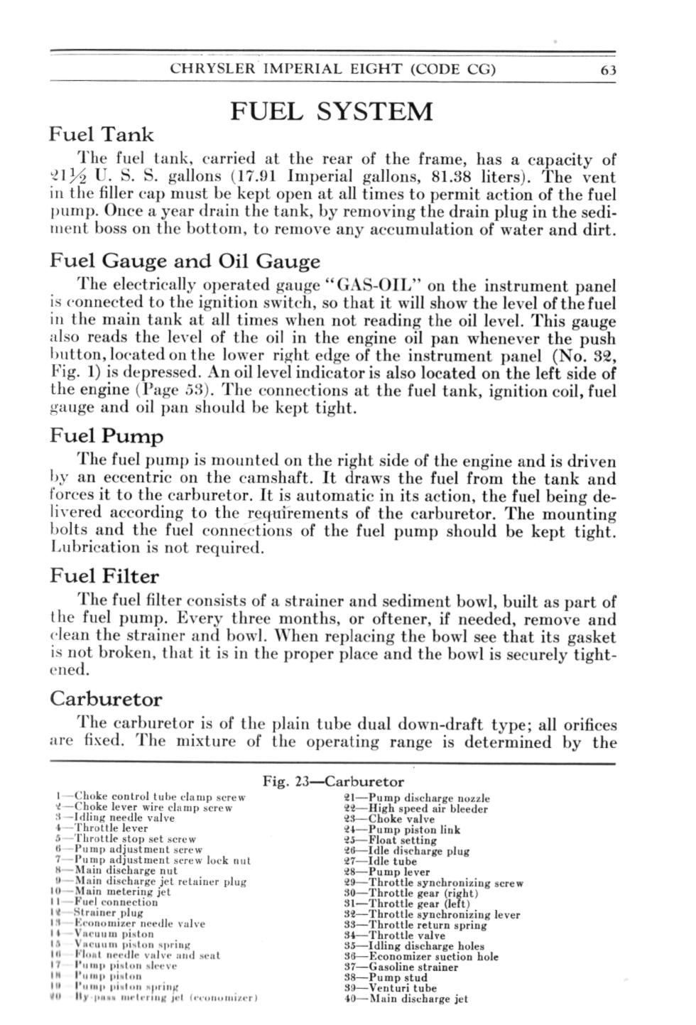 1931 Chrysler Imperial Owners Manual Page 24
